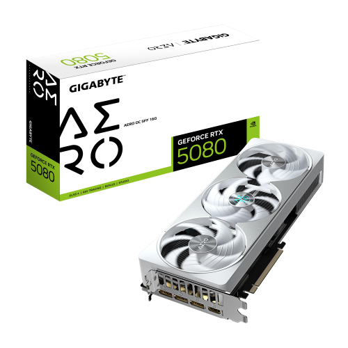 Видеокарта GIGABYTE GeForce RTX 5080 AERO OC SFF 16G [PCIe 5.0 16 ГБ GDDR7, 256 бит, 3 x DisplayPort, HDMI, GPU 2730 МГц]