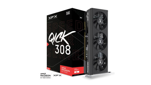 Видеокарта XFX Radeon RX 7600 Speedster QICK308 Black Edition [PCIe 4.0 8 ГБ GDDR6, 128 бит, 3 x DisplayPort, HDMI, GPU 2755 МГц]